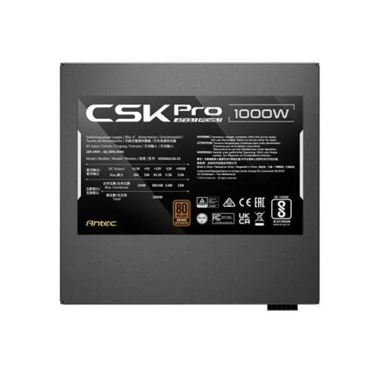 Antec CSK 1000 PRO 1000W ATX 3.1 & PCIE 5.1 80+ Bronze Semi-Modular Power Supply