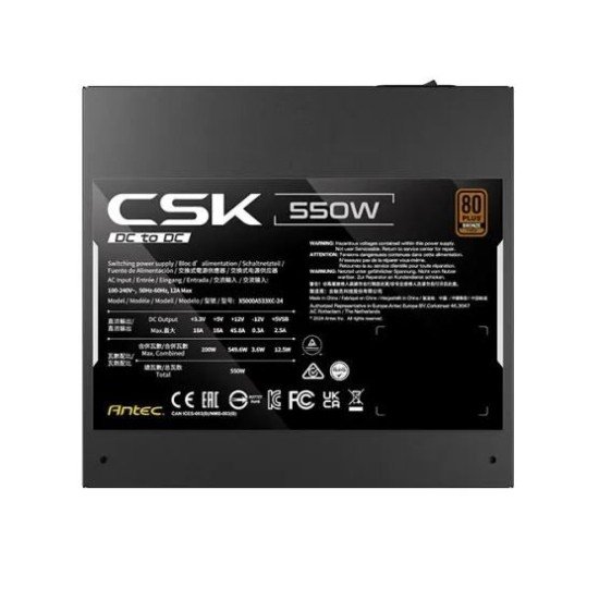 Antec CSK 550DC 550W 80+ Bronze Non-Modular Power Supply