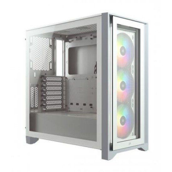 Corsair iCUE 4000X RGB Tempered Glass Mid-Tower ATX Casing (White)