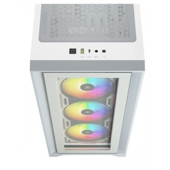 Corsair iCUE 4000X RGB Tempered Glass Mid-Tower ATX Casing (White)
