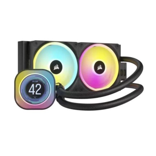 Corsair iCUE Link H100i LCD RGB 240mm AIO Liquid CPU Cooler With Display & iCUE LINK System Hub