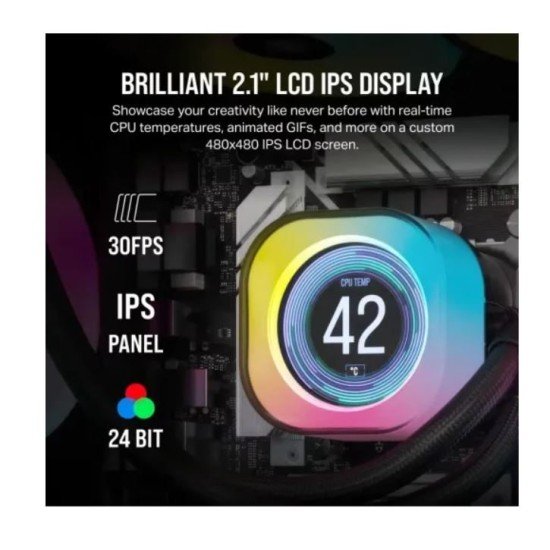 Corsair iCUE Link H100i LCD RGB 240mm AIO Liquid CPU Cooler With Display & iCUE LINK System Hub