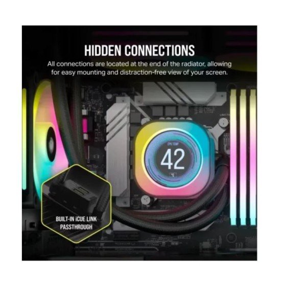 Corsair iCUE Link H100i LCD RGB 240mm AIO Liquid CPU Cooler With Display & iCUE LINK System Hub