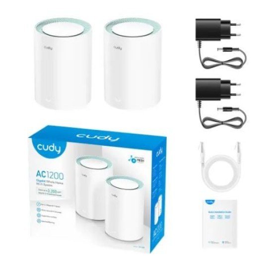 Cudy M1300 AC1200 Dual Band Gigabit Mesh Router (2 Pack)