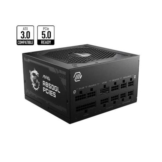 MSI MAG A850GL PCIE5 850W 80 Plus Gold Full Modular Power Supply