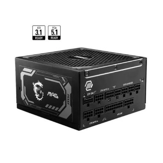 MSI MAG A1000GL PCIE5 1000W 80 Plus Gold Full Modular Power Supply
