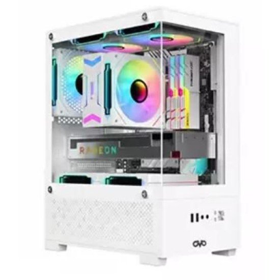 OVO CC20195 3X-ARGB ICE Cube M-ATX Mid Tower Gaming Case (White)