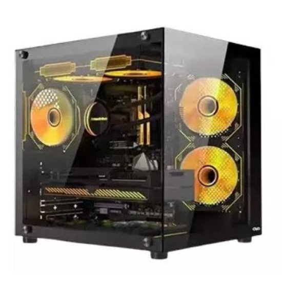 OVO 280B 5X-ARGB Infinity M-ATX Gaming Computer Case (Black)