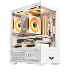 OVO CC219501-W 3X-ARGB Infinity Fan Ice Cube Button Control Gaming Case (WHITE)