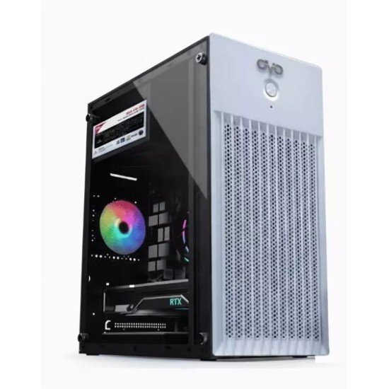 OVO J618-W-ACRYLIC RGB Micro Mesh Mini Tower Gaming Case (White)
