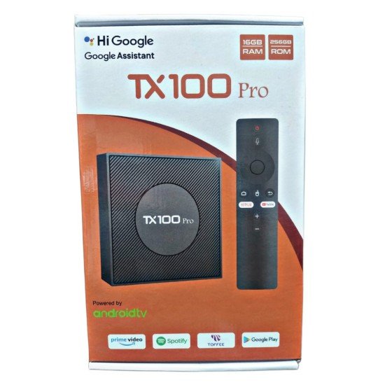 TX100 Pro 5G Android TV Box with Voice Control Remote