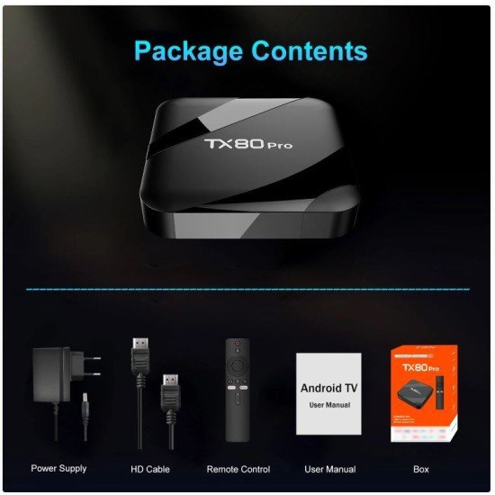 TX80 Pro 16-256 GB RAM ROM Android TV Box