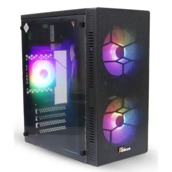 PC Power X2601 BK Spider Web Mesh mATX Casing With Power Supply