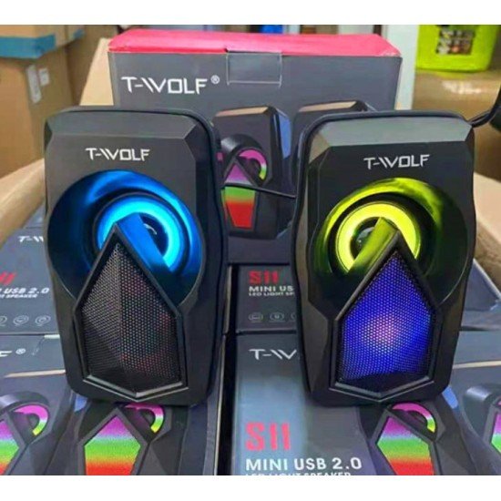T-WOLF S11 Dual LED Mini Speaker