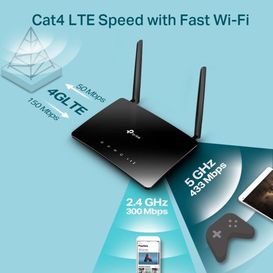 TP-Link Archer MR200 AC750 Dual Band 4G LTE Router
