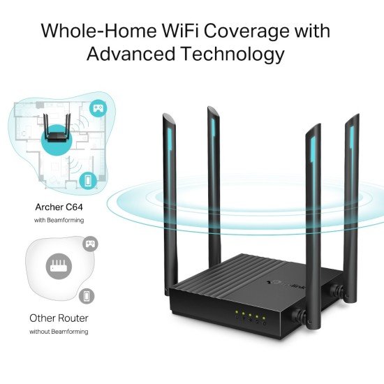 TP-Link Archer C64 AC1200 Dual-Band Gigabit WiFi Router