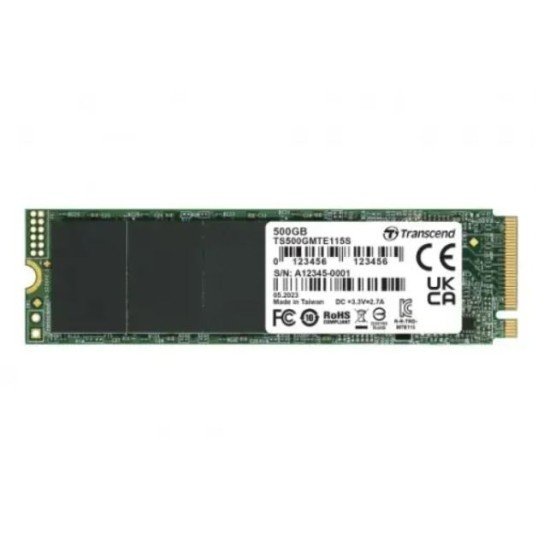 Transcend 115S 500GB M.2 PCIe Gen3 x4 NVMe SSD (M-Key)