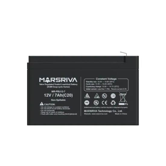 Marsriva MR-PBU12-7 12V 7Ah Sealed Lead-acid UPS Battery