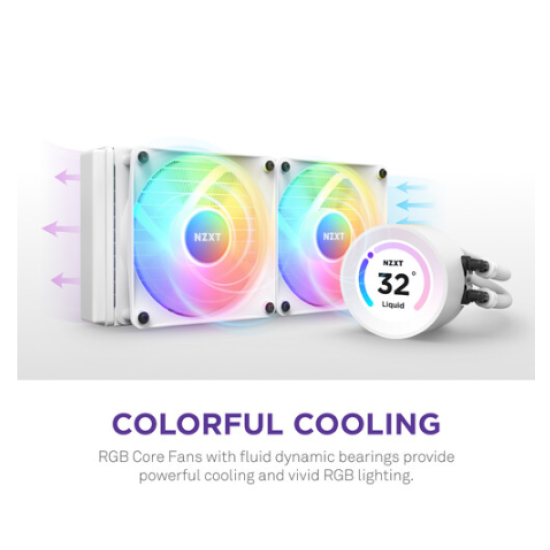 NZXT Kraken Elite 240 RGB 240mm AIO Liquid CPU Cooler White with LCD Display