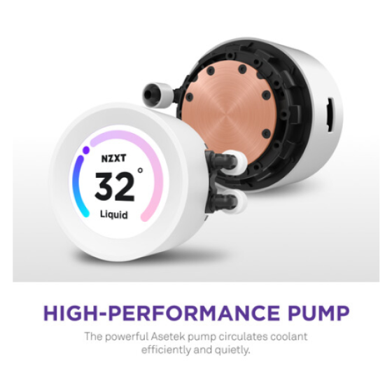 NZXT Kraken Elite 240 RGB 240mm AIO Liquid CPU Cooler White with LCD Display