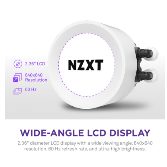 NZXT Kraken Elite 240 RGB 240mm AIO Liquid CPU Cooler White with LCD Display