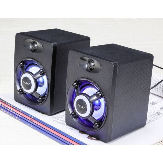 T-WOLF S1 Wired Speaker Black RGB