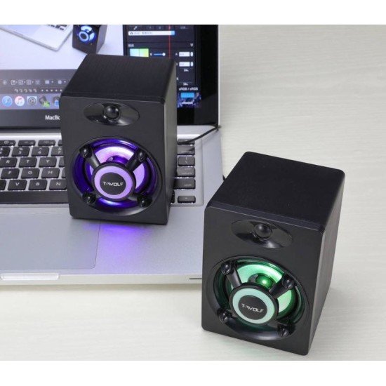 T-WOLF S1 Wired Speaker Black RGB