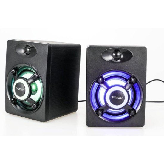 T-WOLF S1 Wired Speaker Black RGB